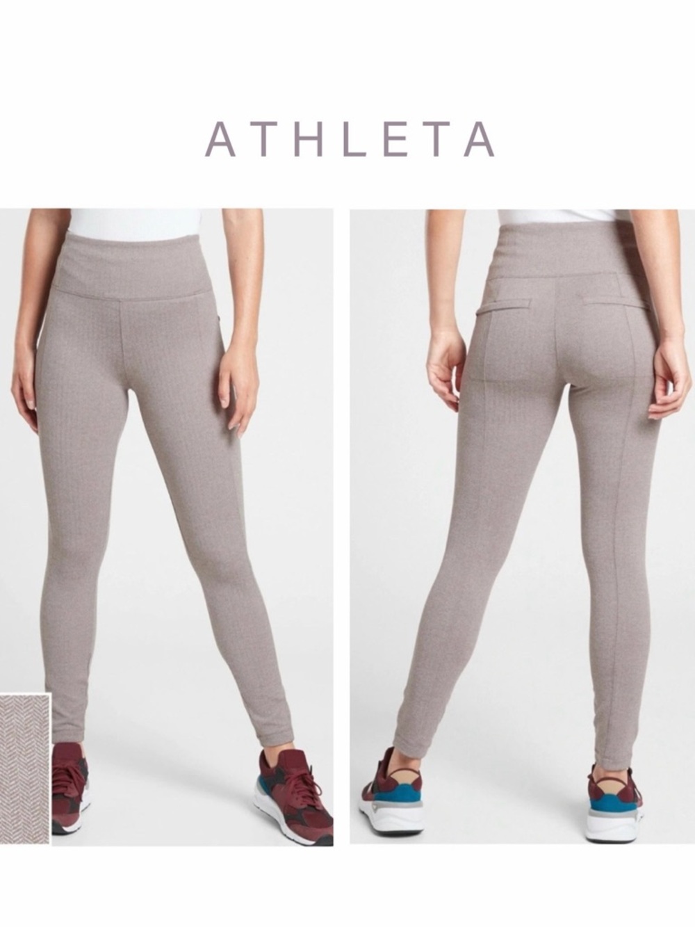 Delancey Herringbone Tight Leggings in Light Asphalt